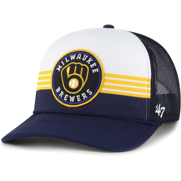 Milwaukee Brewers Pro Shop – mens milwaukee brewers 47 navy lift off foam front mesh trucker adjustable hat Team Clothing and Headwear