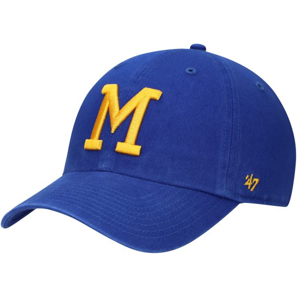 Milwaukee Brewers Pro Shop – mens milwaukee brewers 47 royal 1970 logo cooperstown collection clean up adjustable hat Team Clothing and Headwear