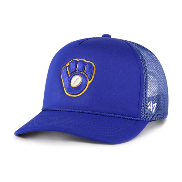 Milwaukee Brewers Pro Shop – mens milwaukee brewers 47 royal foam logo trucker adjustable hat Team Clothing and Headwear