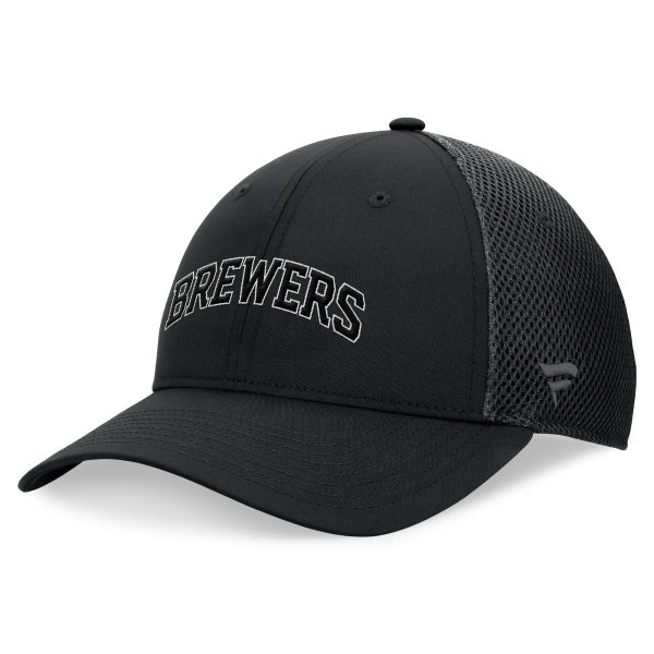Milwaukee Brewers Pro Shop – mens milwaukee brewers fanatics black spacer mesh flex hat Team Clothing and Headwear