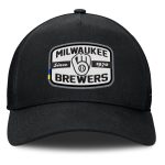 Milwaukee Brewers Pro Shop – mens milwaukee brewers fanatics black team patch a-frame trucker snapback hat Team Clothing and Headwear