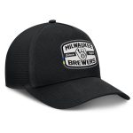 Milwaukee Brewers Pro Shop – mens milwaukee brewers fanatics black team patch a-frame trucker snapback hat Team Clothing and Headwear