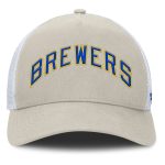 Milwaukee Brewers Pro Shop – mens milwaukee brewers fanatics khaki heritage light khaki a-frame adjustable hat Team Clothing and Headwear