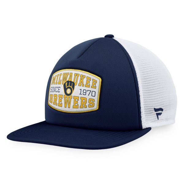 Milwaukee Brewers Pro Shop – mens milwaukee brewers fanatics navy foam front patch trucker snapback hat Team Clothing and Headwear