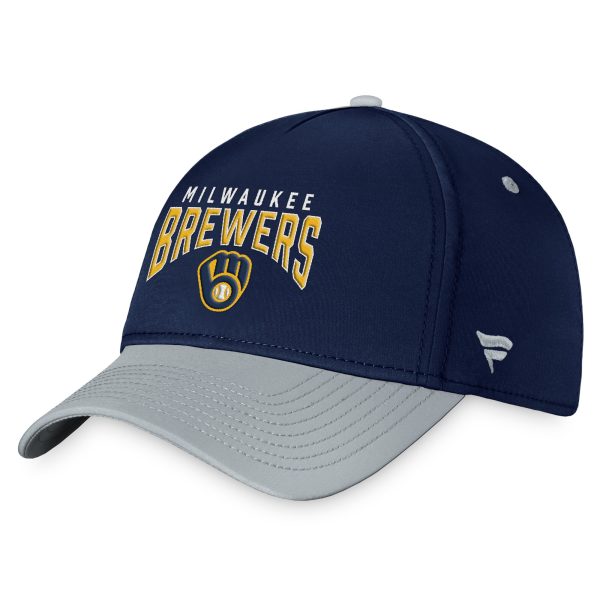 Milwaukee Brewers Pro Shop – mens milwaukee brewers fanatics navygray stacked logo flex hat Team Clothing and Headwear