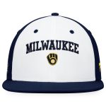 Milwaukee Brewers Pro Shop – mens milwaukee brewers fanatics whitenavy iconic color blocked fitted hat Team Clothing and Headwear