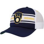 Milwaukee Brewers Pro Shop – mens milwaukee brewers navy sideline trucker adjustable hat Team Clothing and Headwear