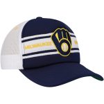 Milwaukee Brewers Pro Shop – mens milwaukee brewers navy sideline trucker adjustable hat Team Clothing and Headwear