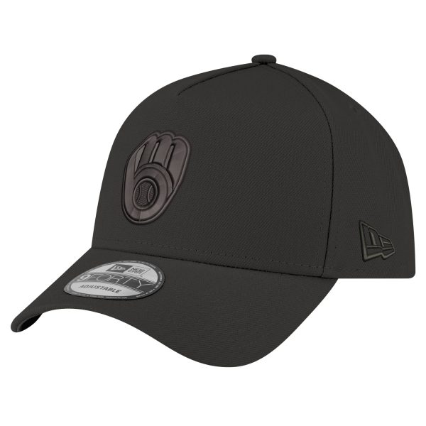 Milwaukee Brewers Pro Shop – mens milwaukee brewers new era black a-frame 9forty adjustable hat Team Clothing and Headwear