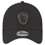 Milwaukee Brewers Pro Shop – mens milwaukee brewers new era black a-frame 9forty adjustable hat Team Clothing and Headwear