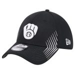 Milwaukee Brewers Pro Shop – mens milwaukee brewers new era black active dash mark 39thirty flex hat Team Clothing and Headwear