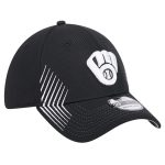 Milwaukee Brewers Pro Shop – mens milwaukee brewers new era black active dash mark 39thirty flex hat Team Clothing and Headwear