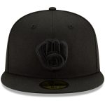 Milwaukee Brewers Pro Shop – mens milwaukee brewers new era black black on black 59fifty fitted hat Team Clothing and Headwear
