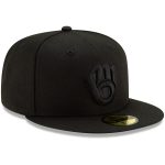 Milwaukee Brewers Pro Shop – mens milwaukee brewers new era black black on black 59fifty fitted hat Team Clothing and Headwear