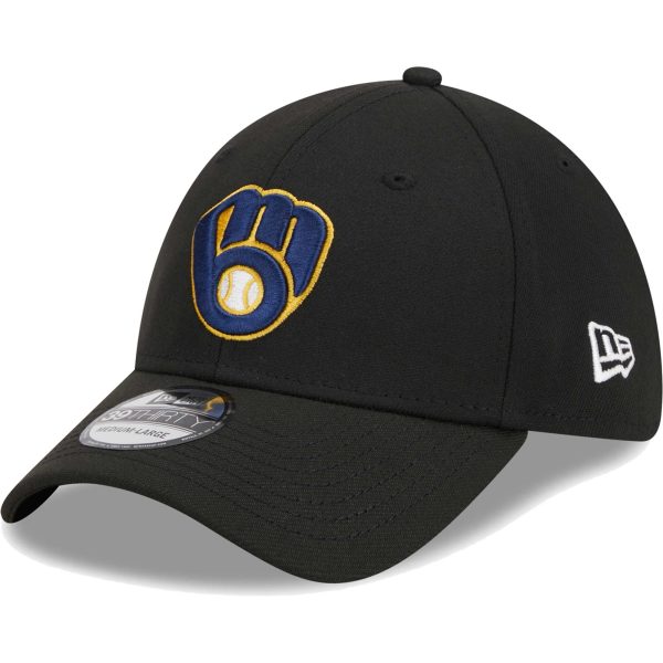 Milwaukee Brewers Pro Shop – mens milwaukee brewers new era black logo 39thirty flex hat Team Clothing and Headwear