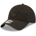 Milwaukee Brewers Pro Shop – mens milwaukee brewers new era black on black core classic 2.0 9twenty adjustable hat Team Clothing and Headwear