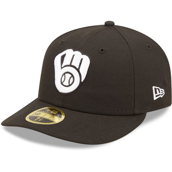 Milwaukee Brewers Pro Shop – mens milwaukee brewers new era black  white low profile 59fifty fitted hat Team Clothing and Headwear