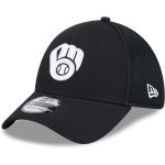 Milwaukee Brewers Pro Shop – mens milwaukee brewers new era blackwhite neo 39thirty flex hat Team Clothing and Headwear