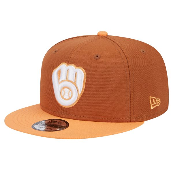 Milwaukee Brewers Pro Shop – mens milwaukee brewers new era brown spring color two-tone 9fifty snapback hat Team Clothing and Headwear