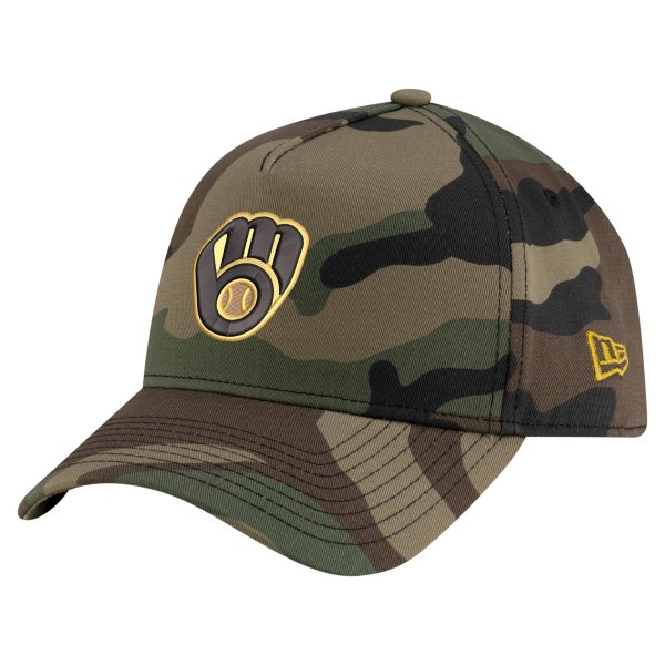 Milwaukee Brewers Pro Shop – mens milwaukee brewers new era camo woodland team pop 9forty a-frame adjustable hat Team Clothing and Headwear