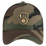 Milwaukee Brewers Pro Shop – mens milwaukee brewers new era camo woodland team pop 9forty a-frame adjustable hat Team Clothing and Headwear
