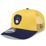 Milwaukee Brewers Pro Shop – mens milwaukee brewers new era goldnavy 2025 spring training 9seventy stretch-snap trucker hat Team Clothing and Headwear