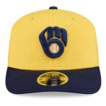 Milwaukee Brewers Pro Shop – mens milwaukee brewers new era goldnavy 2025 spring training 9seventy stretch-snap trucker hat Team Clothing and Headwear