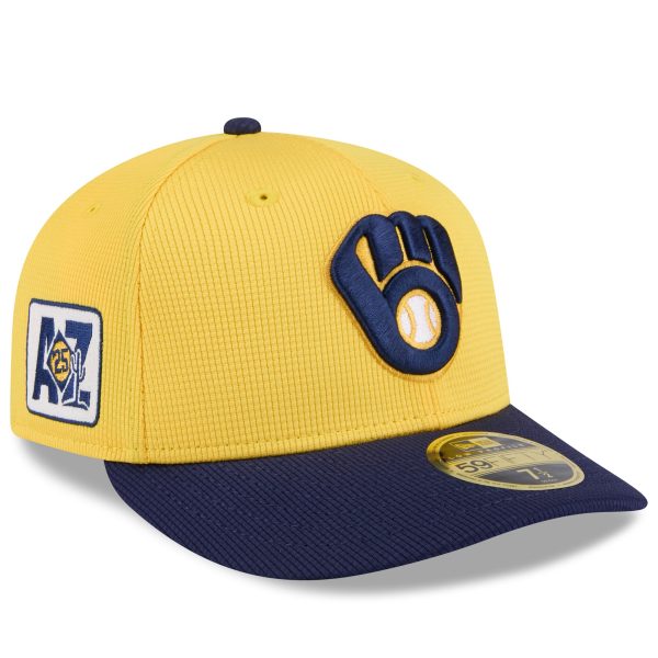 Milwaukee Brewers Pro Shop – mens milwaukee brewers new era goldnavy 2025 spring training low profile 59fifty fitted hat Team Clothing and Headwear