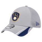 Milwaukee Brewers Pro Shop – mens milwaukee brewers new era gray linear 39thirty flex-fit hat Team Clothing and Headwear