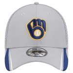 Milwaukee Brewers Pro Shop – mens milwaukee brewers new era gray linear 39thirty flex-fit hat Team Clothing and Headwear