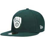 Milwaukee Brewers Pro Shop – mens milwaukee brewers new era green white logo 59fifty fitted hat Team Clothing and Headwear