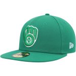 Milwaukee Brewers Pro Shop – mens milwaukee brewers new era kelly green white logo 59fifty fitted hat Team Clothing and Headwear