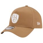 Milwaukee Brewers Pro Shop – mens milwaukee brewers new era khaki a-frame 9forty adjustable hat Team Clothing and Headwear