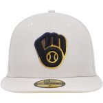 Milwaukee Brewers Pro Shop – mens milwaukee brewers new era khaki stone dim undervisor 59fifty fitted hat Team Clothing and Headwear