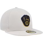 Milwaukee Brewers Pro Shop – mens milwaukee brewers new era khaki stone dim undervisor 59fifty fitted hat Team Clothing and Headwear