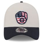 Milwaukee Brewers Pro Shop – mens milwaukee brewers new era khakiblack 2024 fourth of july 39thirty flex hat Team Clothing and Headwear
