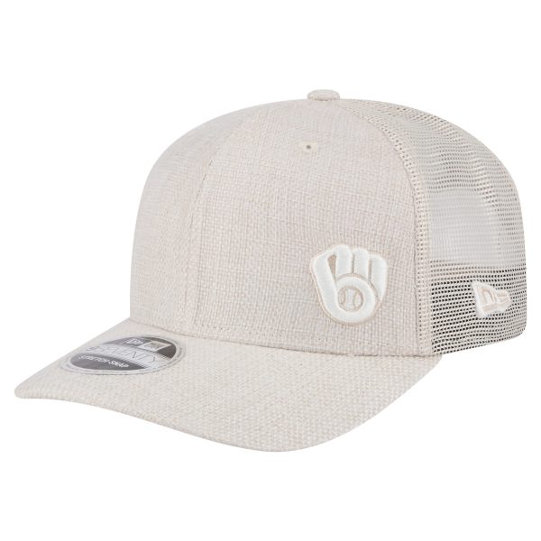 Milwaukee Brewers Pro Shop – mens milwaukee brewers new era light beige flawless 9seventy stretch-snap hat Team Clothing and Headwear