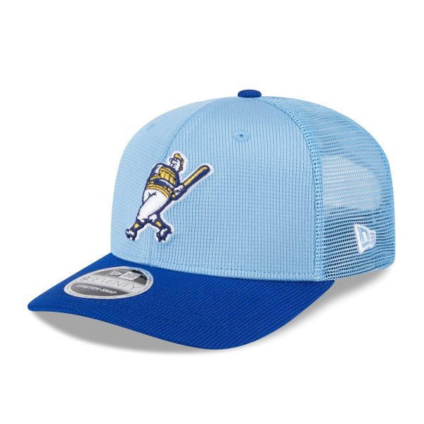 Milwaukee Brewers Pro Shop – mens milwaukee brewers new era light blueroyal 2025 batting practice 9seventy stretch-snap trucker hat Team Clothing and Headwear