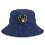 Milwaukee Brewers Pro Shop – mens milwaukee brewers new era navy 2025 spring training all over print bucket hat Team Clothing and Headwear