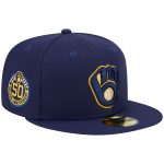 Milwaukee Brewers Pro Shop – mens milwaukee brewers new era navy 50th anniversary team color 59fifty fitted hat Team Clothing and Headwear