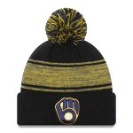 Milwaukee Brewers Pro Shop – mens milwaukee brewers new era navy chilled cuffed knit hat with pom Team Clothing and Headwear