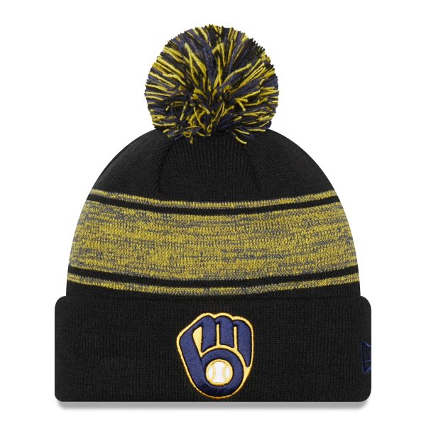 Milwaukee Brewers Pro Shop – mens milwaukee brewers new era navy chilled cuffed knit hat with pom Team Clothing and Headwear