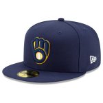 Milwaukee Brewers Pro Shop – mens milwaukee brewers new era navy home authentic collection on-field 59fifty fitted hat Team Clothing and Headwear