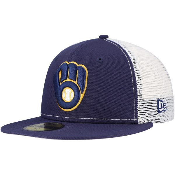Milwaukee Brewers Pro Shop – mens milwaukee brewers new era navy team color 59fifty trucker fitted hat Team Clothing and Headwear