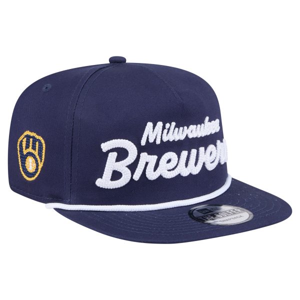 Milwaukee Brewers Pro Shop – mens milwaukee brewers new era navy team text golfer snapback hat Team Clothing and Headwear