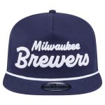 Milwaukee Brewers Pro Shop – mens milwaukee brewers new era navy team text golfer snapback hat Team Clothing and Headwear