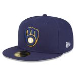Milwaukee Brewers Pro Shop – mens milwaukee brewers new era navy throwback authentic collection 59fifty fitted hat Team Clothing and Headwear