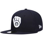 Milwaukee Brewers Pro Shop – mens milwaukee brewers new era navy white logo 59fifty fitted hat Team Clothing and Headwear
