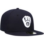 Milwaukee Brewers Pro Shop – mens milwaukee brewers new era navy white logo 59fifty fitted hat Team Clothing and Headwear