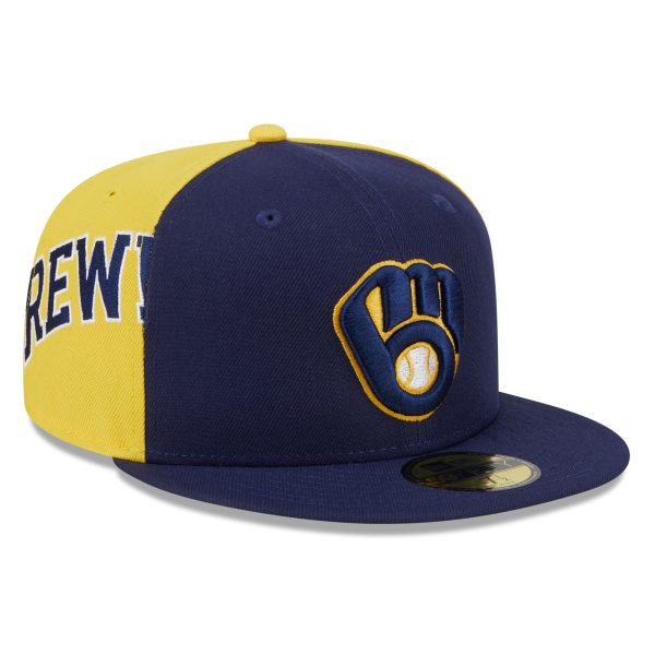 Milwaukee Brewers Pro Shop – mens milwaukee brewers new era navygold gameday sideswipe 59fifty fitted hat Team Clothing and Headwear